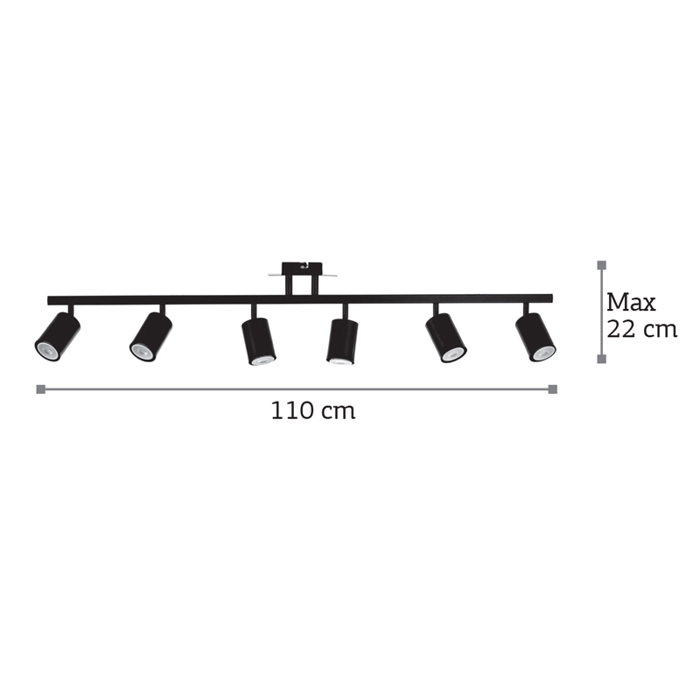 INLIGHT EXAFOTO SPOT RAG METALLIKO MAuRO GU10 110x22cm 9081-6